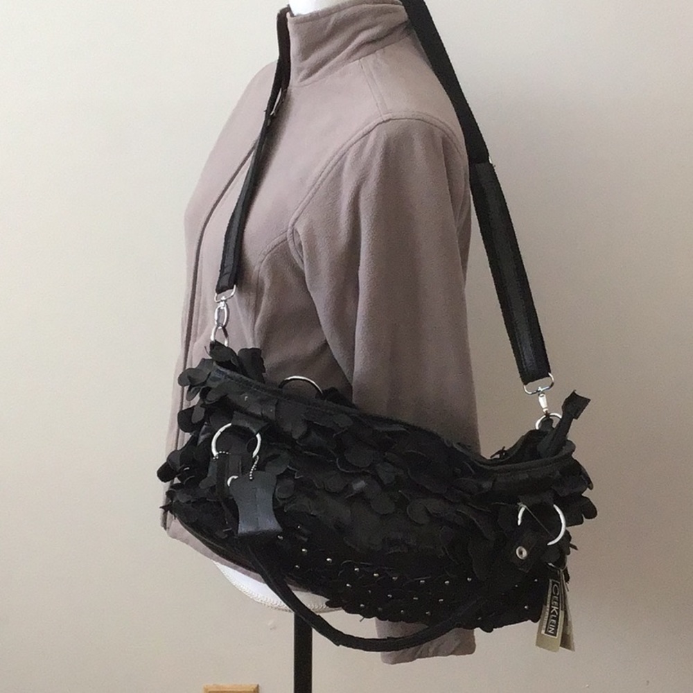 CeeKlein Black Leather Satchel Bag NWT